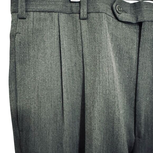 Brooks Brothers Gray Dress Pants Smooth Wool Cuffed Pleated Gray Mens 36 x 30.5 - Picture 10 of 15